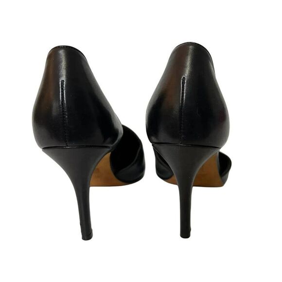 Vince Claire Black Leather D'Orsay Pointed Toe Heels - Picture 4 of 7